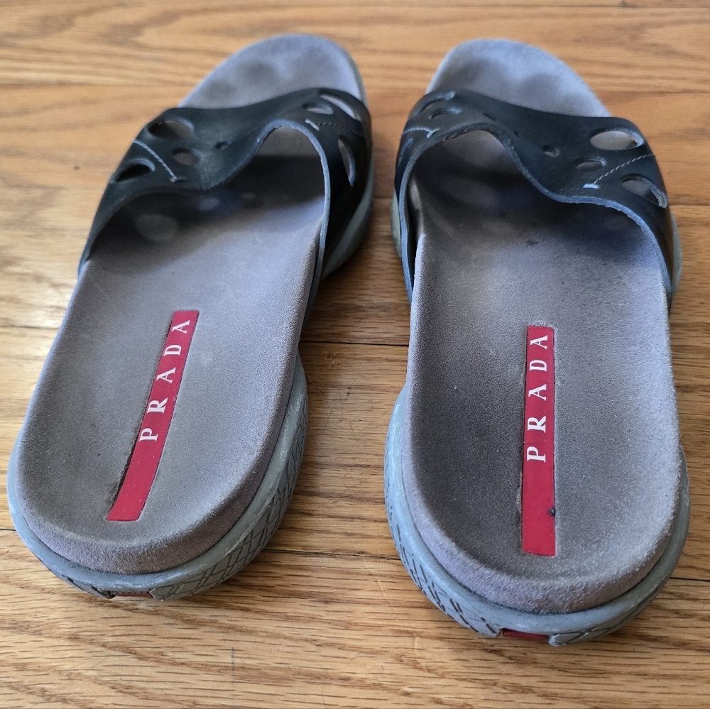 Authentic Vintage Prada Black Slide Sandals - Picture 2 of 5